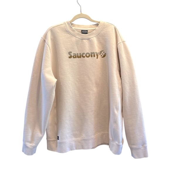 Saucony Men’s Recovery Crew Sweatshirt Color Cream Size XXXL - Picture 2 of 14